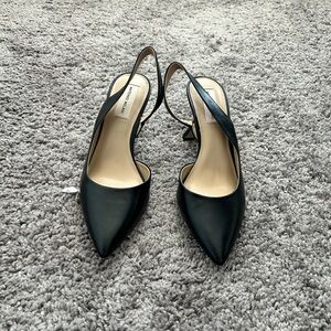ANTONIO MELANI Black Pointed-Toe Slingback Pumps